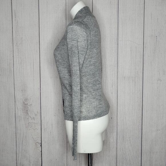 Lulu's Warm Me Up Heather Gray Wrap Sweater Top, size Small - Picture 2 of 8